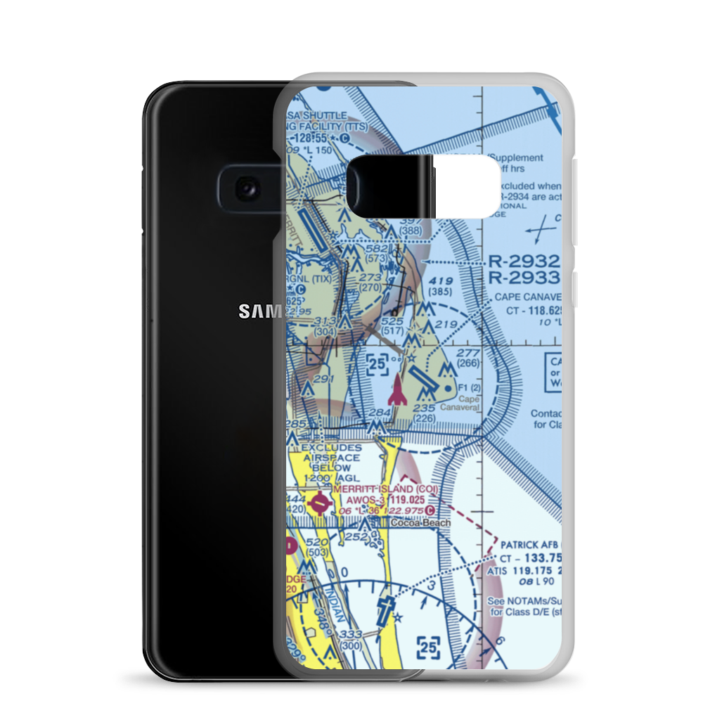 Cape Canaveral AFS Skid Strip (XMR) VFR Sectional Samsung Case Samsung Galaxy S10e model shown