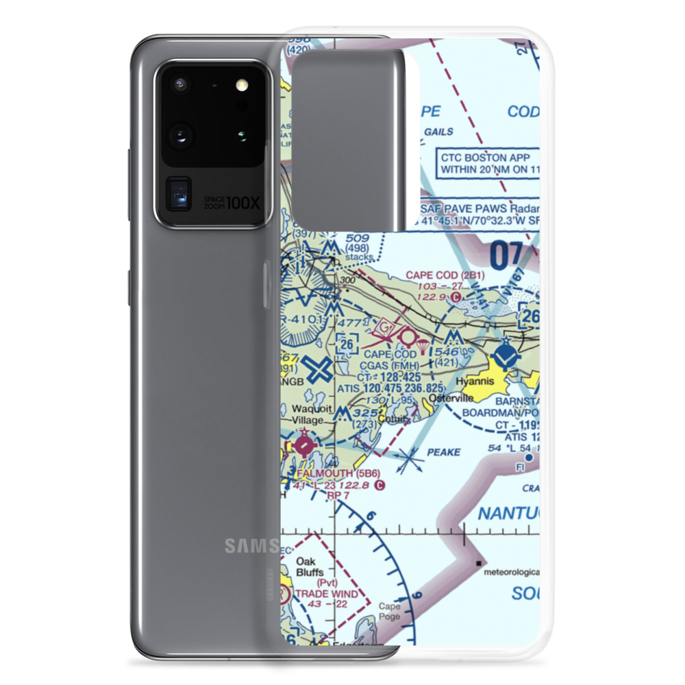 Cape Cod Airport (2B1) VFR Sectional Samsung Case Samsung Galaxy S20 Ultra model shown