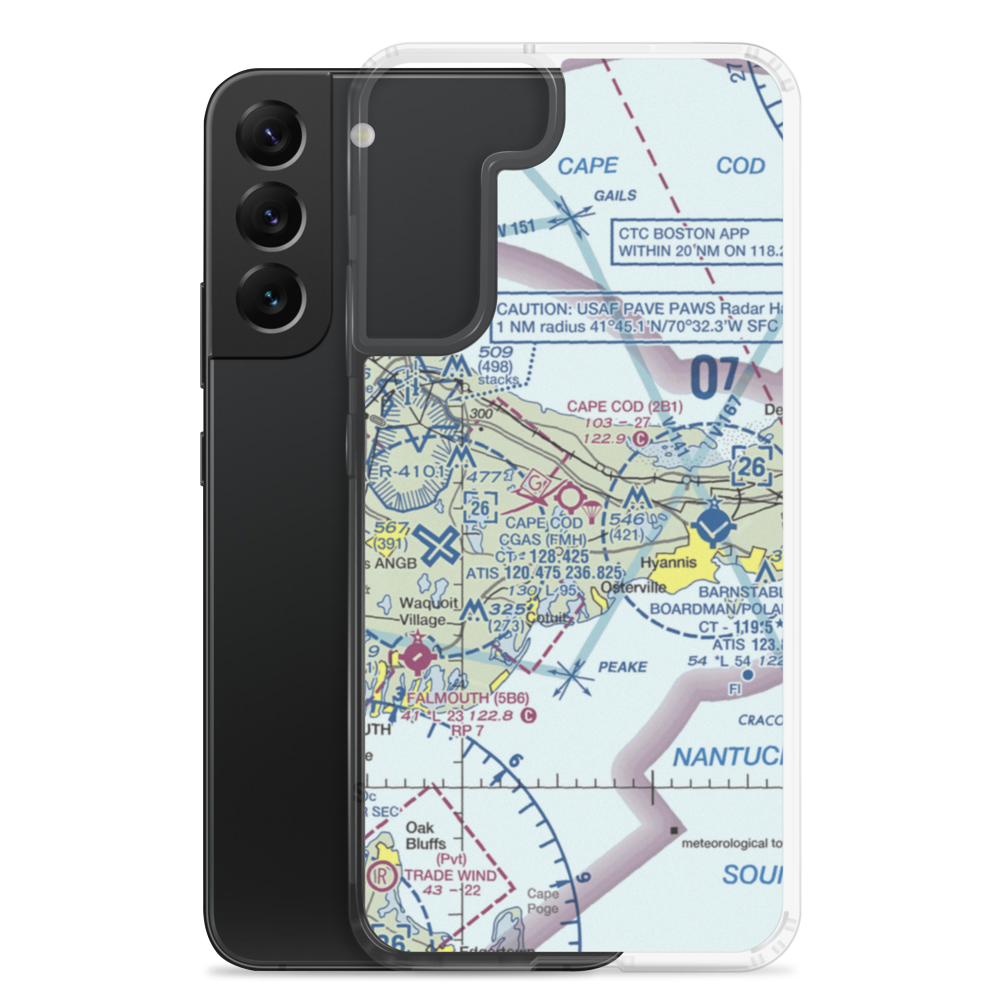 Cape Cod Airport (2B1) VFR Sectional Samsung Case Samsung Galaxy S22 Plus model shown