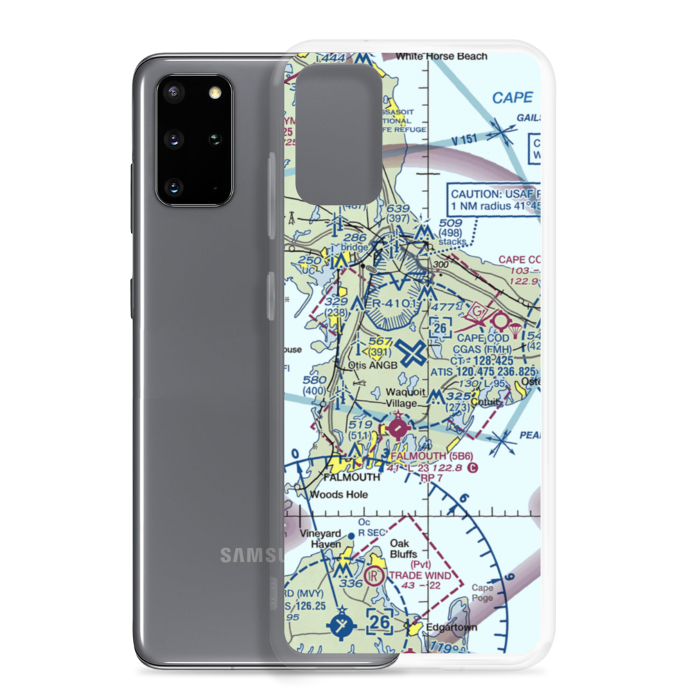 Cape Cod Coast Guard Air Station (FMH) VFR Sectional Samsung Case Samsung Galaxy S20 Plus model shown