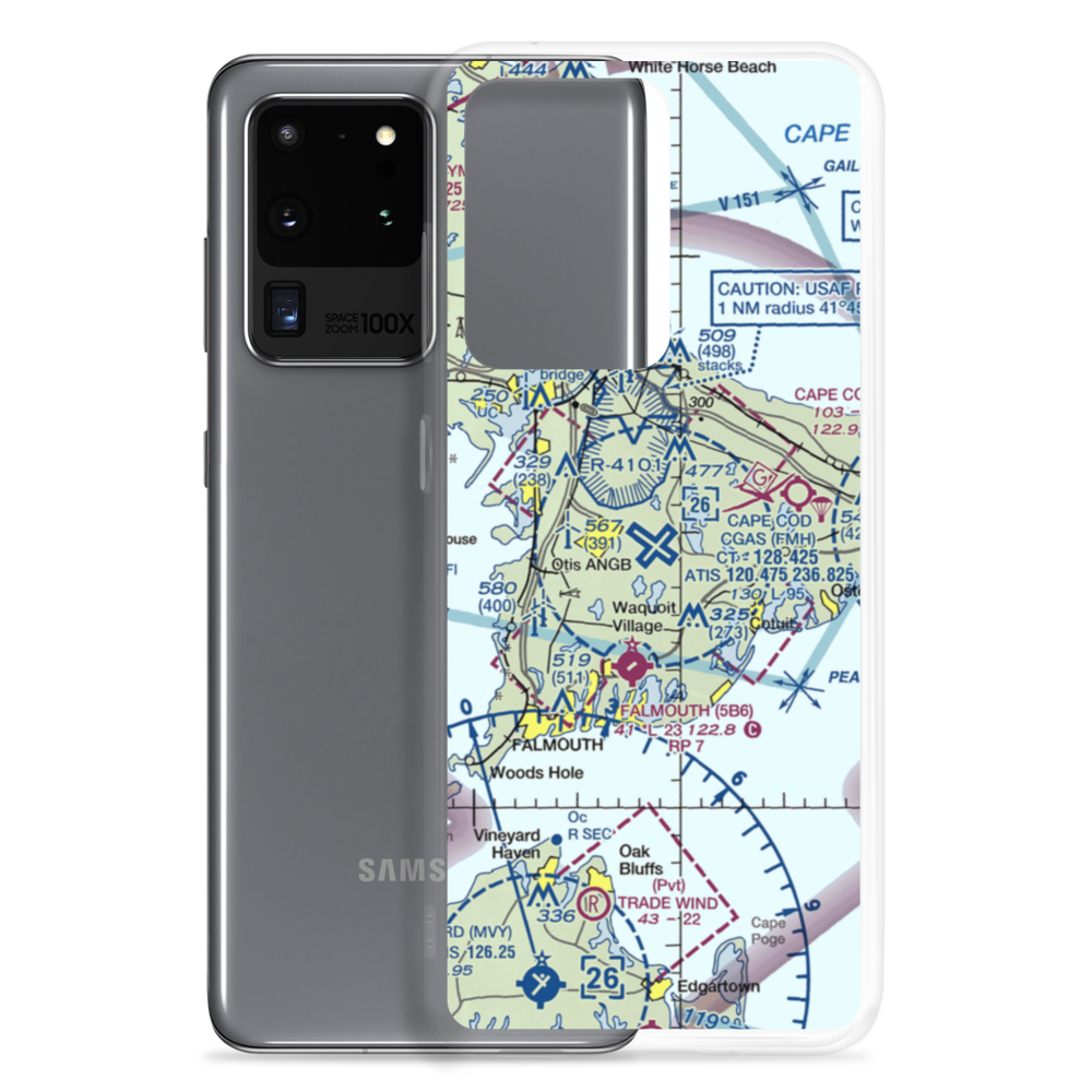 Cape Cod Coast Guard Air Station (FMH) VFR Sectional Samsung Case Samsung Galaxy S20 Ultra model shown