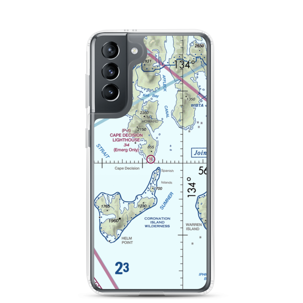 Cape Decision C. G. Heliport (CDE) VFR Sectional Samsung Case Samsung Galaxy S21 model shown