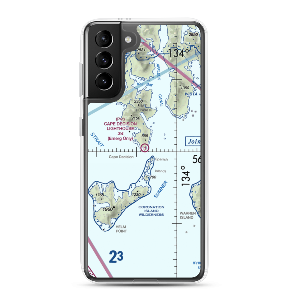 Cape Decision C. G. Heliport (CDE) VFR Sectional Samsung Case Samsung Galaxy S21 Plus model shown