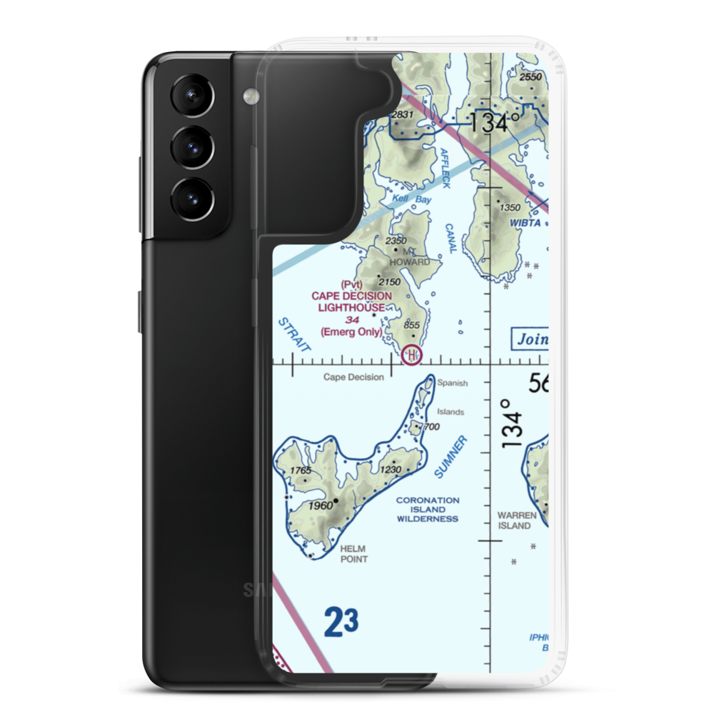 Cape Decision C. G. Heliport (CDE) VFR Sectional Samsung Case Samsung Galaxy S21 Plus model shown