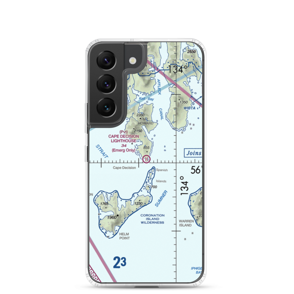 Cape Decision C. G. Heliport (CDE) VFR Sectional Samsung Case Samsung Galaxy S22 model shown