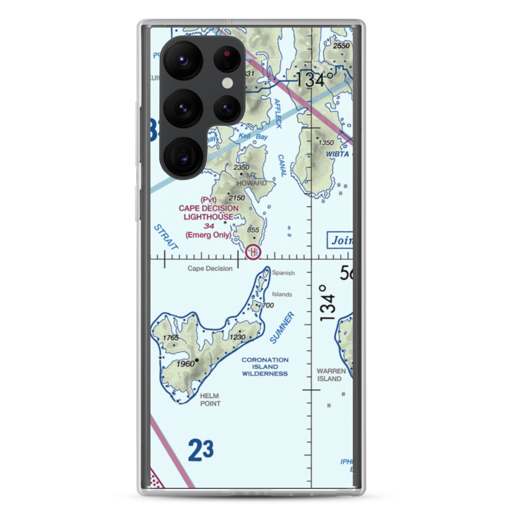 Cape Decision C. G. Heliport (CDE) VFR Sectional Samsung Case Samsung Galaxy S22 Ultra model shown