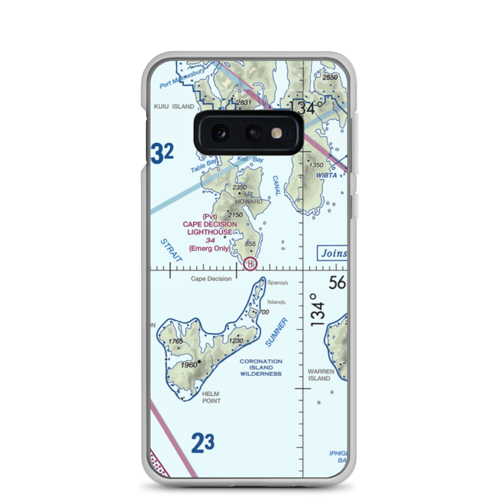 Cape Decision C. G. Heliport (CDE) VFR Sectional Samsung Case Samsung Galaxy S10e model shown