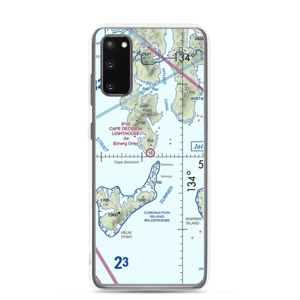 Cape Decision C. G. Heliport (CDE) VFR Sectional Samsung Case Samsung Galaxy S20 model shown