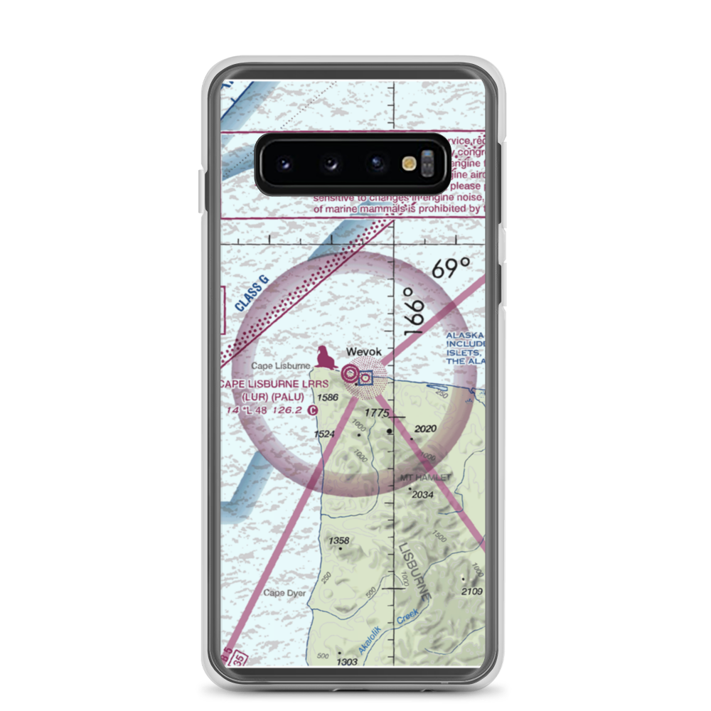 Cape Lisburne LRRS Airport (LUR) VFR Sectional Samsung Case Samsung Galaxy S10 model shown
