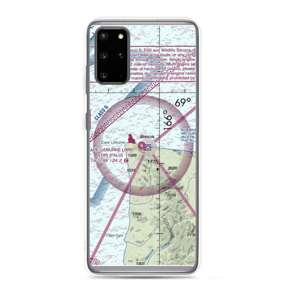 Cape Lisburne LRRS Airport (LUR) VFR Sectional Samsung Case Samsung Galaxy S20 Plus model shown