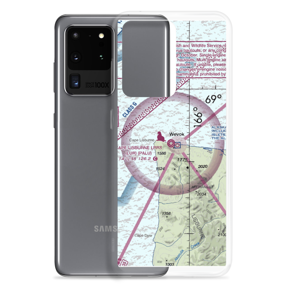 Cape Lisburne LRRS Airport (LUR) VFR Sectional Samsung Case Samsung Galaxy S20 Ultra model shown
