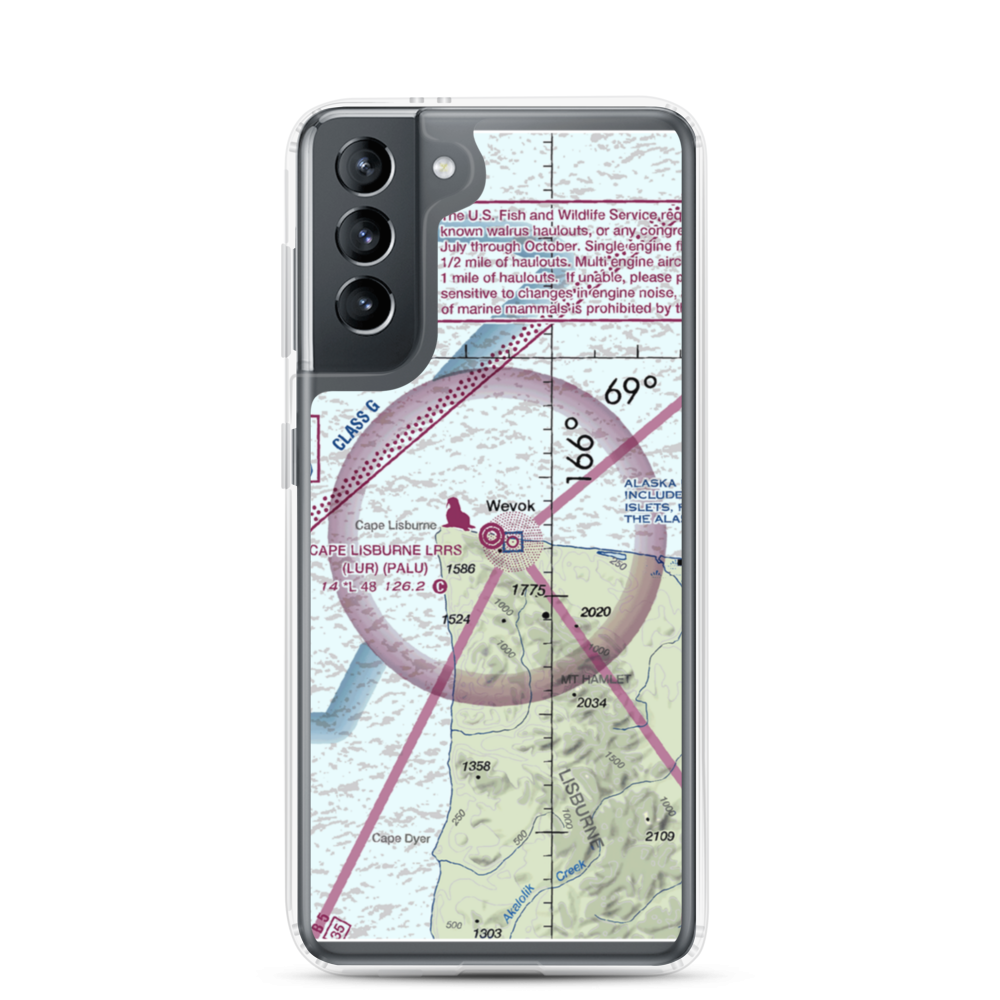 Cape Lisburne LRRS Airport (LUR) VFR Sectional Samsung Case Samsung Galaxy S21 model shown