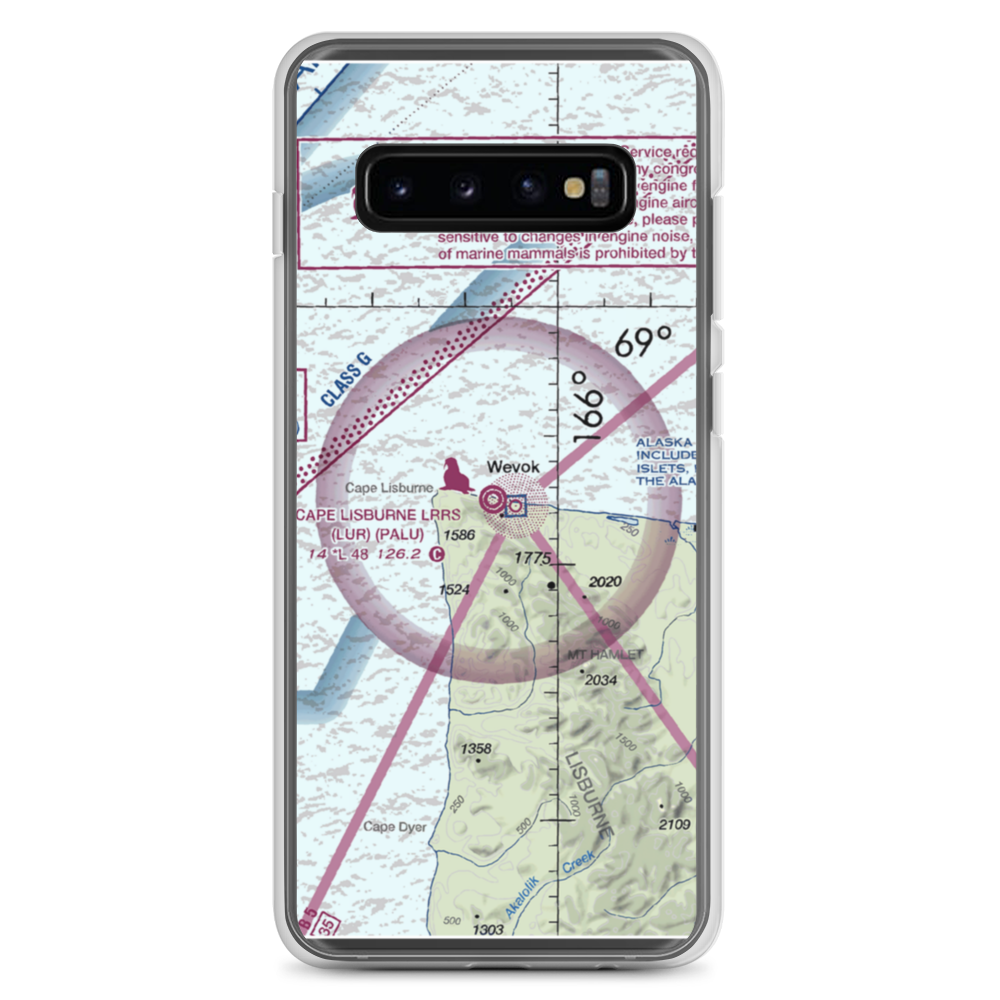 Cape Lisburne LRRS Airport (LUR) VFR Sectional Samsung Case Samsung Galaxy S10+ model shown