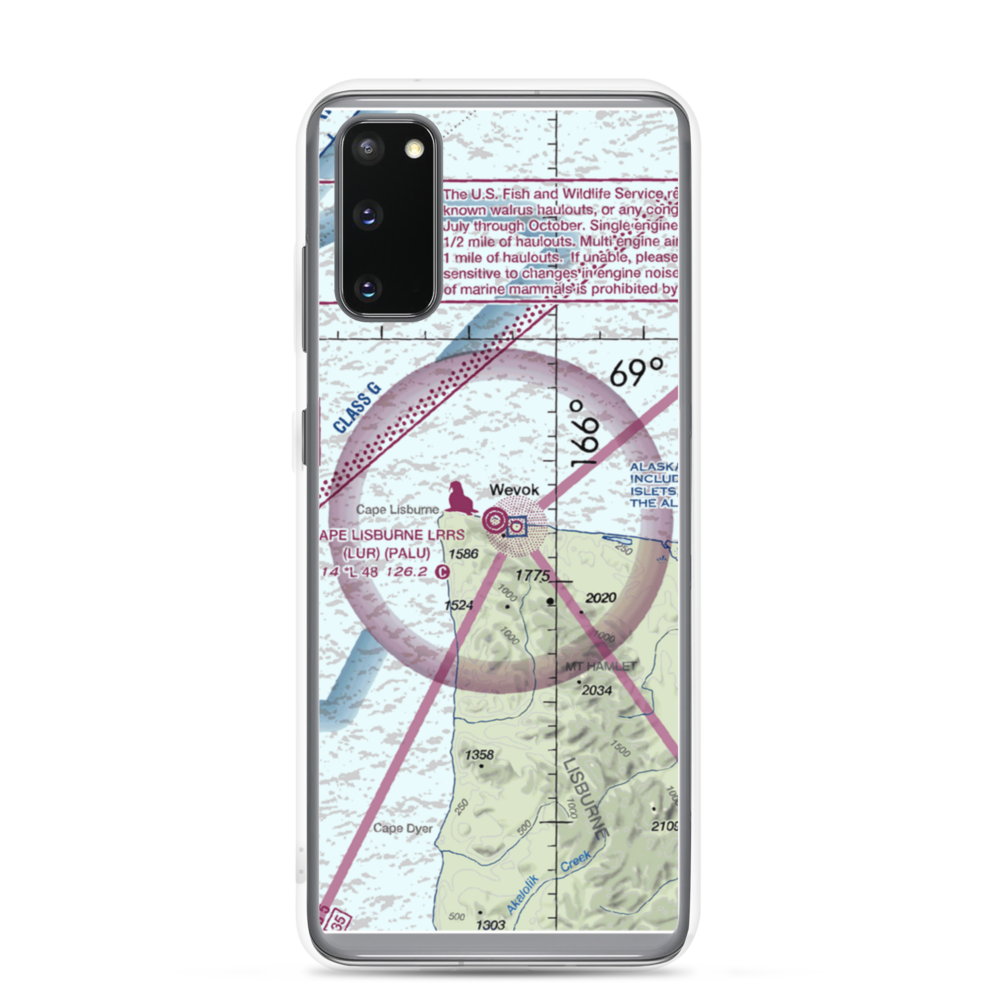 Cape Lisburne LRRS Airport (LUR) VFR Sectional Samsung Case Samsung Galaxy S20 model shown