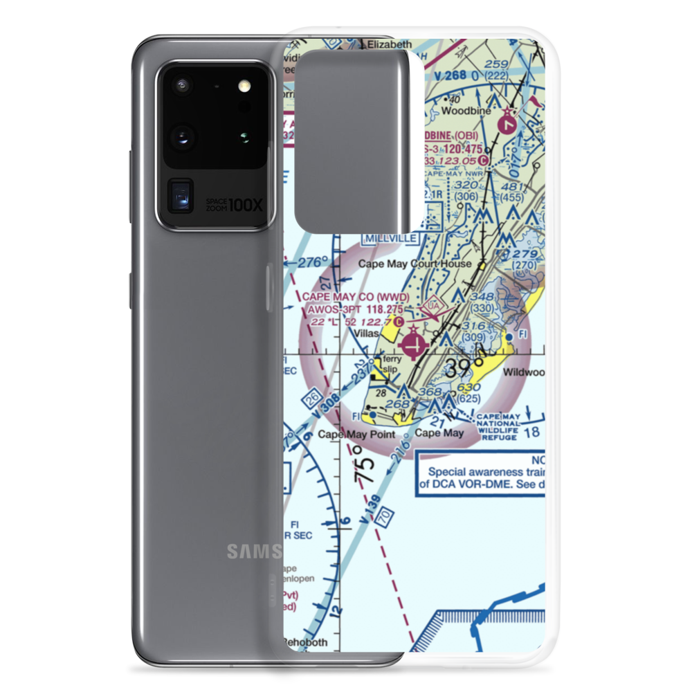 Cape May County Airport (WWD) VFR Sectional Samsung Case Samsung Galaxy S20 Ultra model shown