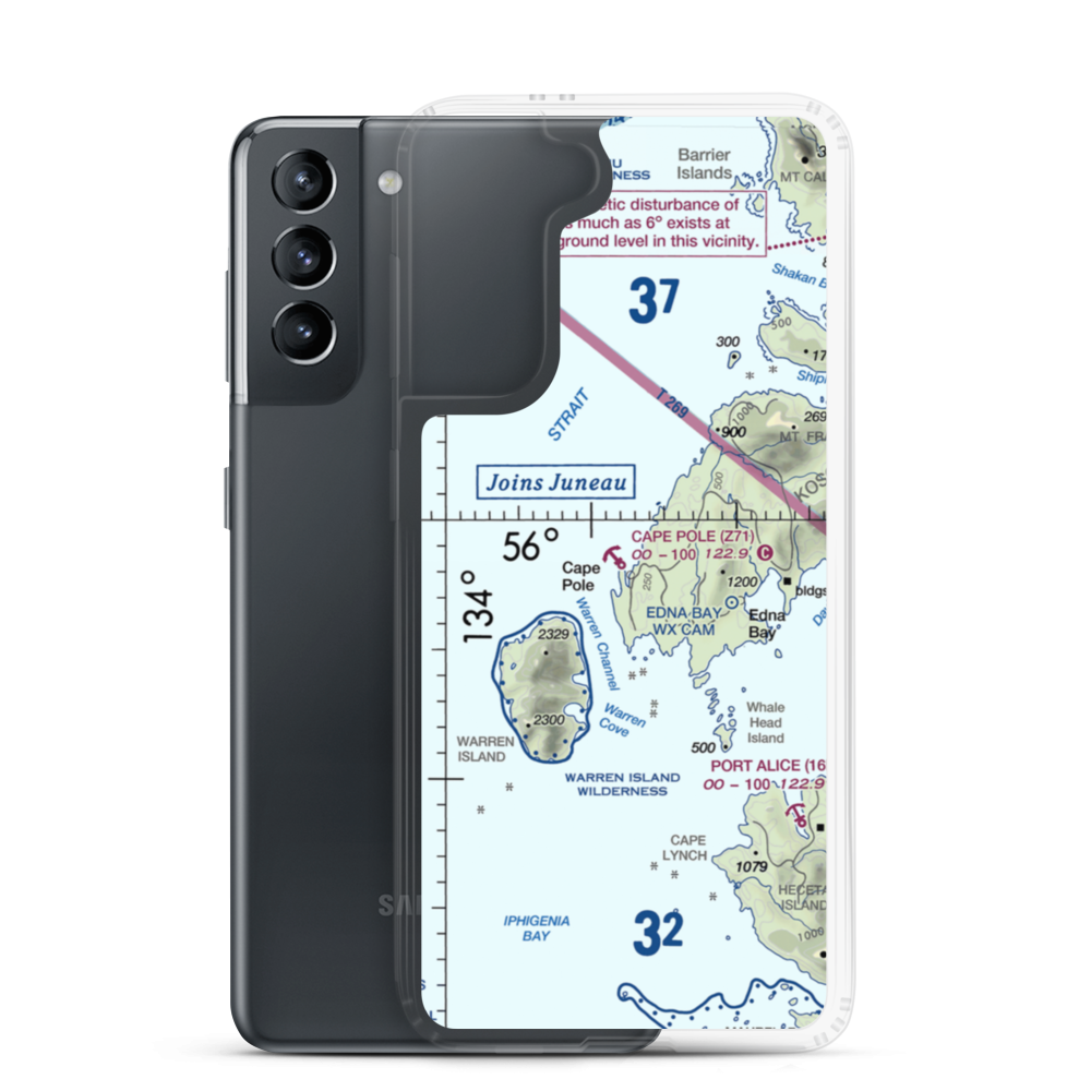 Cape Pole Seaplane Base (Z71) VFR Sectional Samsung Case Samsung Galaxy S21 model shown