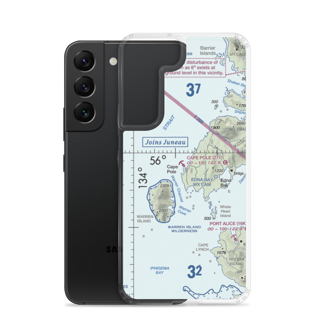 Cape Pole Seaplane Base (Z71) VFR Sectional Samsung Case Samsung Galaxy S22 model shown