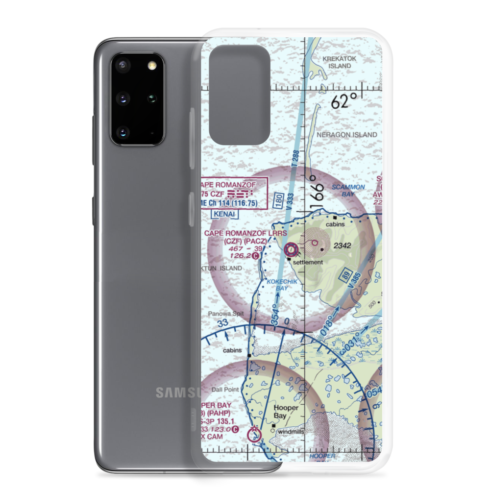 Cape Romanzof LRRS Airport (CZF) VFR Sectional Samsung Case Samsung Galaxy S20 Plus model shown