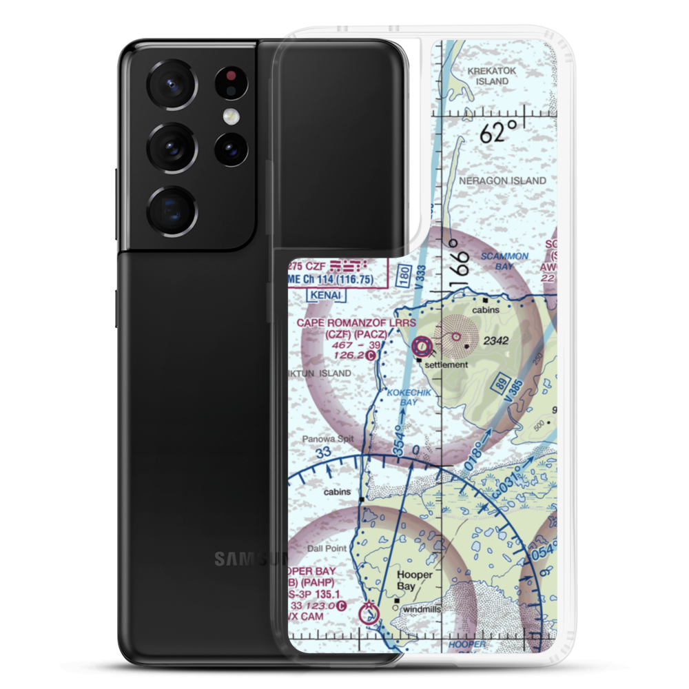 Cape Romanzof LRRS Airport (CZF) VFR Sectional Samsung Case Samsung Galaxy S21 Ultra model shown