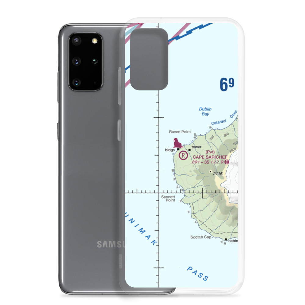 Cape Sarichef Airport (26AK) VFR Sectional Samsung Case Samsung Galaxy S20 Plus model shown