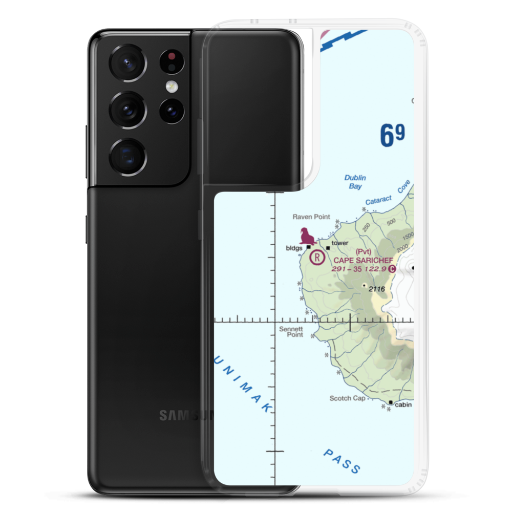 Cape Sarichef Airport (26AK) VFR Sectional Samsung Case Samsung Galaxy S21 Ultra model shown