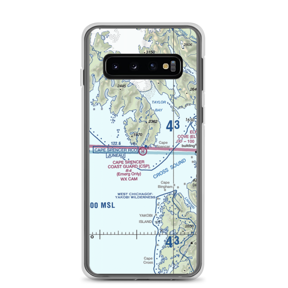 Cape Spencer C.G. Heliport (CSP) VFR Sectional Samsung Case Samsung Galaxy S10 model shown