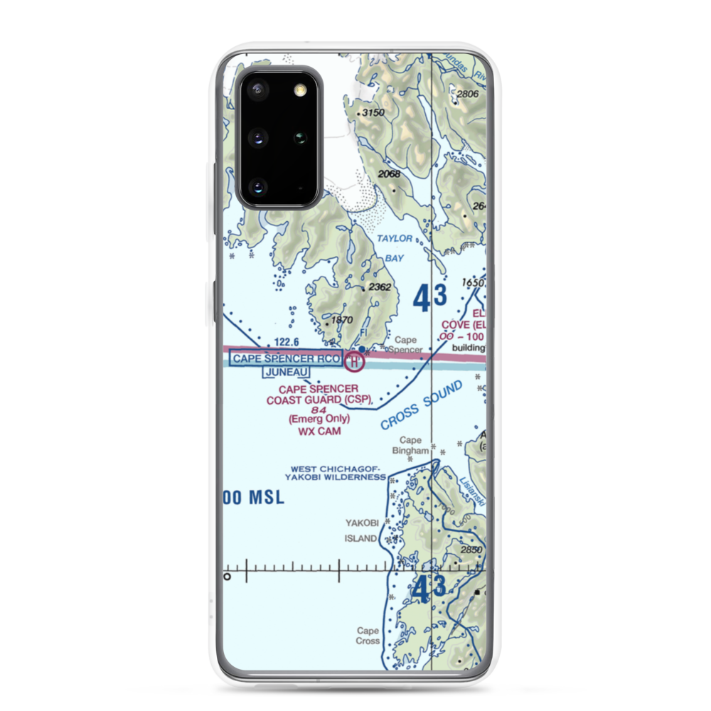 Cape Spencer C.G. Heliport (CSP) VFR Sectional Samsung Case Samsung Galaxy S20 Plus model shown
