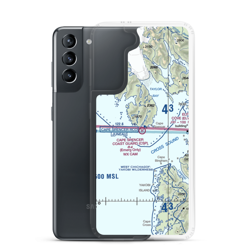 Cape Spencer C.G. Heliport (CSP) VFR Sectional Samsung Case Samsung Galaxy S21 model shown