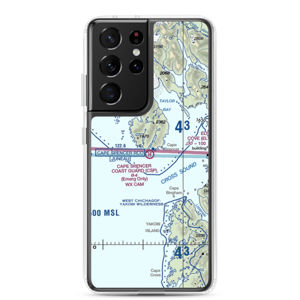Cape Spencer C.G. Heliport (CSP) VFR Sectional Samsung Case Samsung Galaxy S21 Ultra model shown