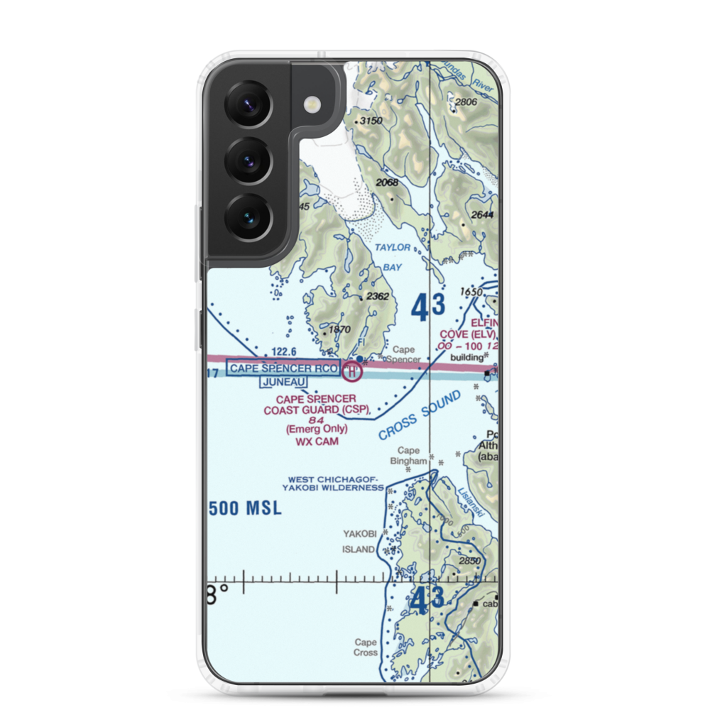 Cape Spencer C.G. Heliport (CSP) VFR Sectional Samsung Case Samsung Galaxy S22 Plus model shown