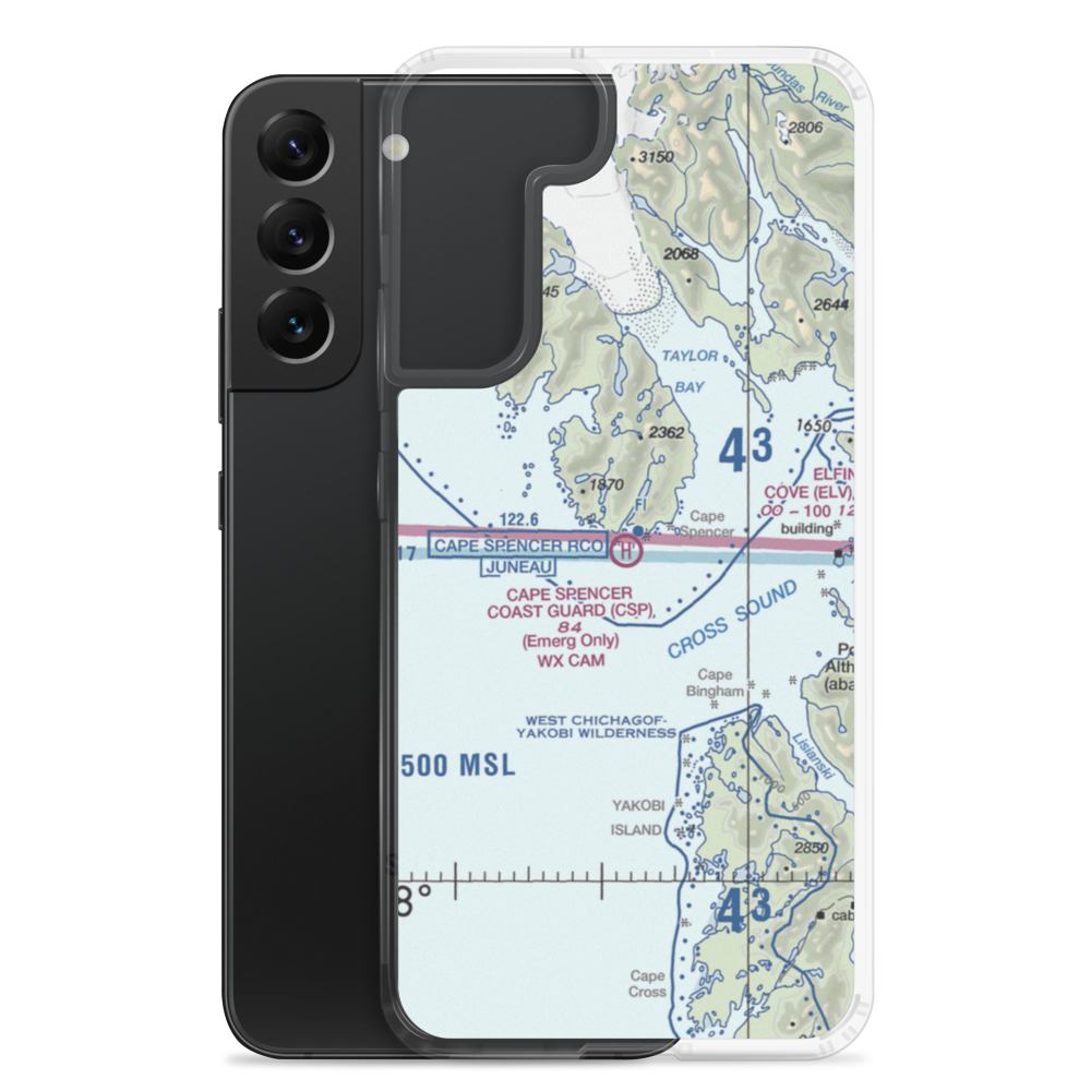 Cape Spencer C.G. Heliport (CSP) VFR Sectional Samsung Case Samsung Galaxy S22 Plus model shown