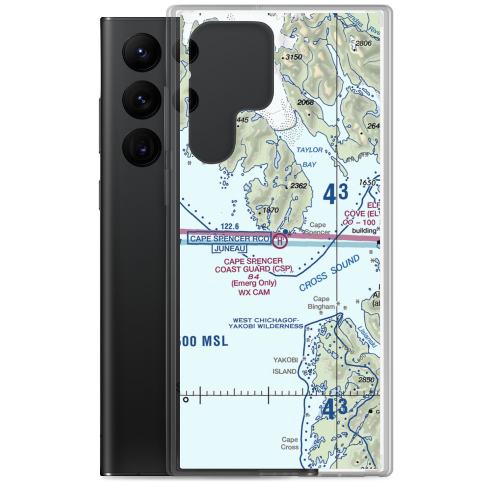 Cape Spencer C.G. Heliport (CSP) VFR Sectional Samsung Case Samsung Galaxy S22 Ultra model shown