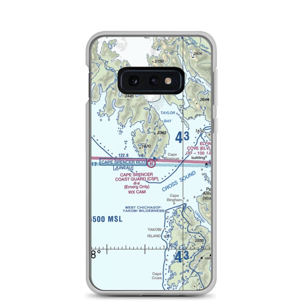 Cape Spencer C.G. Heliport (CSP) VFR Sectional Samsung Case Samsung Galaxy S10e model shown