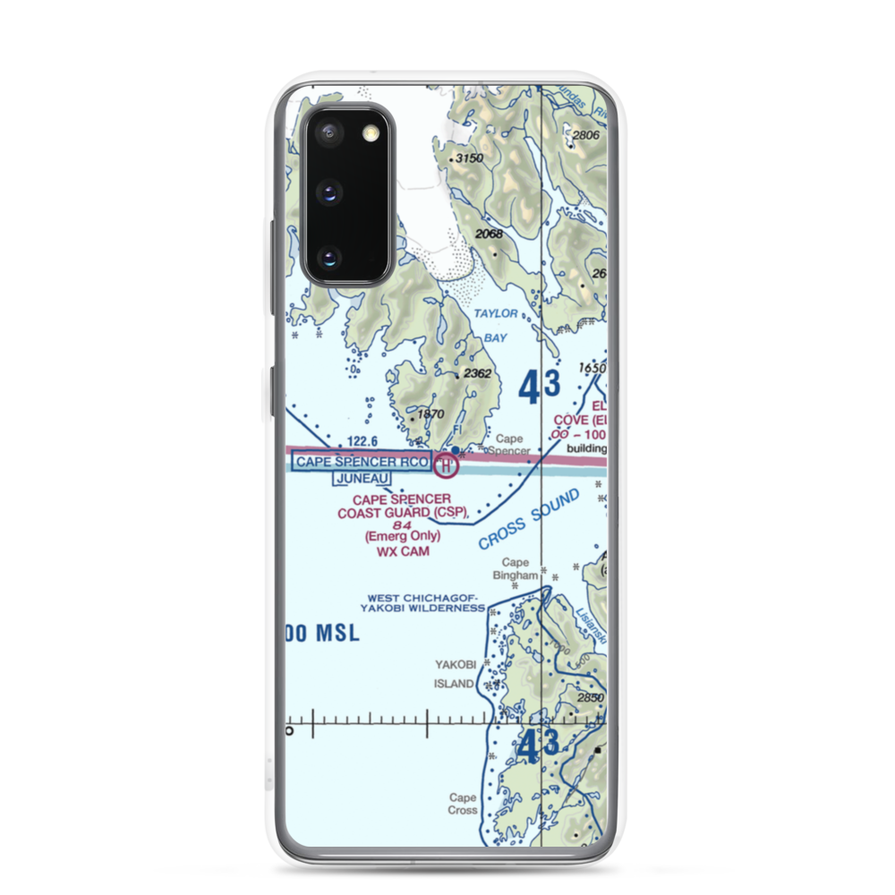 Cape Spencer C.G. Heliport (CSP) VFR Sectional Samsung Case Samsung Galaxy S20 model shown