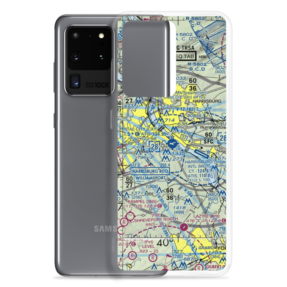 Capital City Airport (CXY) VFR Sectional Samsung Case Samsung Galaxy S20 Ultra model shown