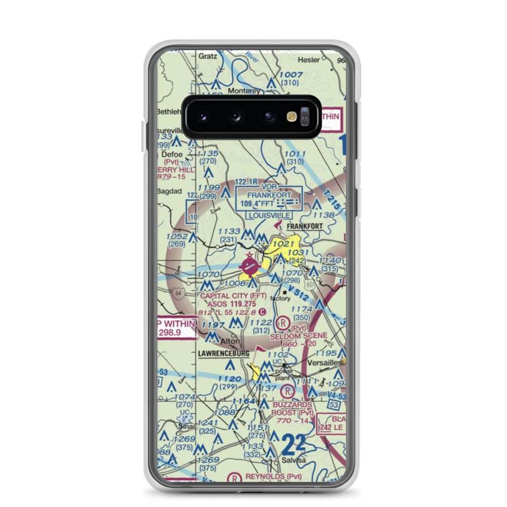 Capital City Airport (FFT) VFR Sectional Samsung Case Samsung Galaxy S10 model shown