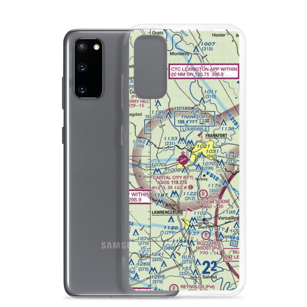 Capital City Airport (FFT) VFR Sectional Samsung Case Samsung Galaxy S20 model shown