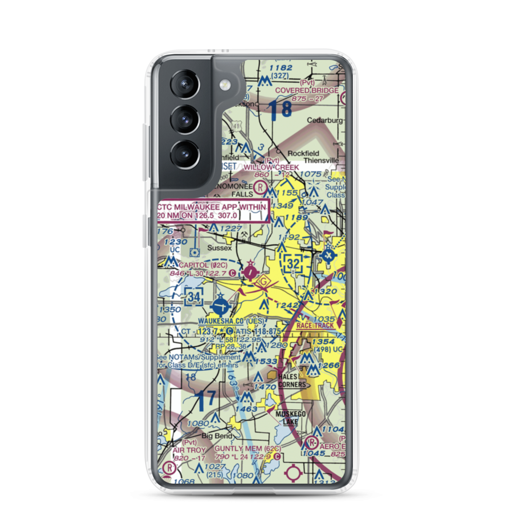 Capitol Airport (02C) VFR Sectional Samsung Case Samsung Galaxy S21 model shown