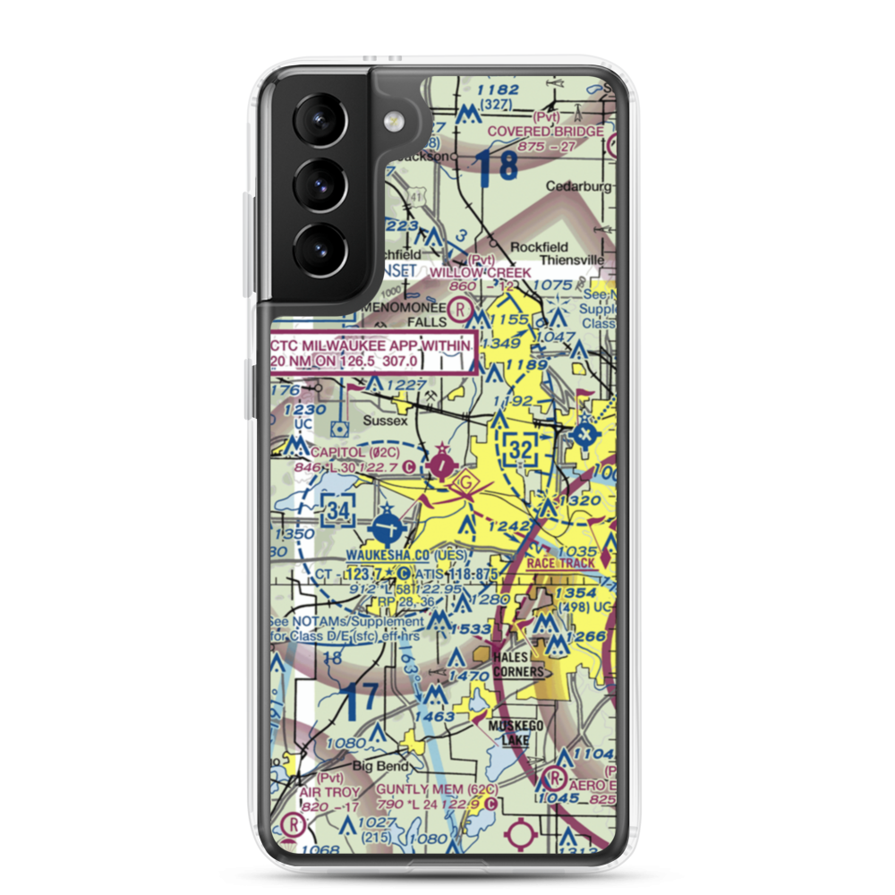 Capitol Airport (02C) VFR Sectional Samsung Case Samsung Galaxy S21 Plus model shown