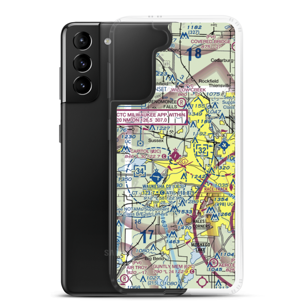 Capitol Airport (02C) VFR Sectional Samsung Case Samsung Galaxy S21 Plus model shown