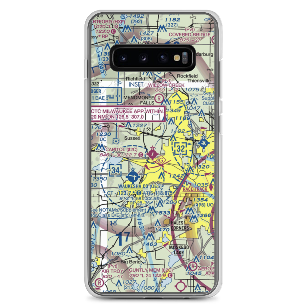 Capitol Airport (02C) VFR Sectional Samsung Case Samsung Galaxy S10+ model shown