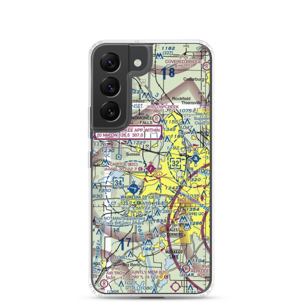 Capitol Airport (02C) VFR Sectional Samsung Case Samsung Galaxy S22 model shown