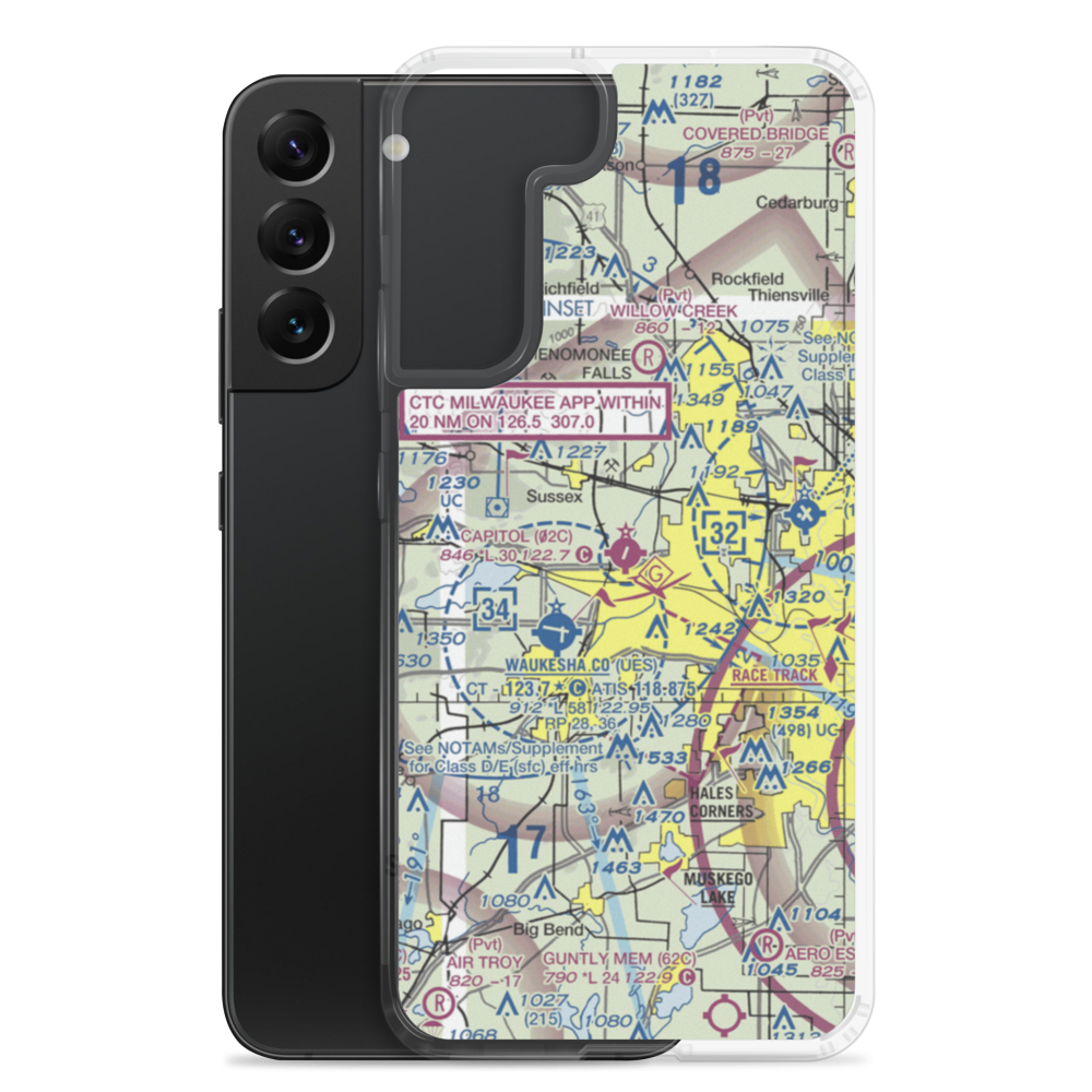 Capitol Airport (02C) VFR Sectional Samsung Case Samsung Galaxy S22 Plus model shown