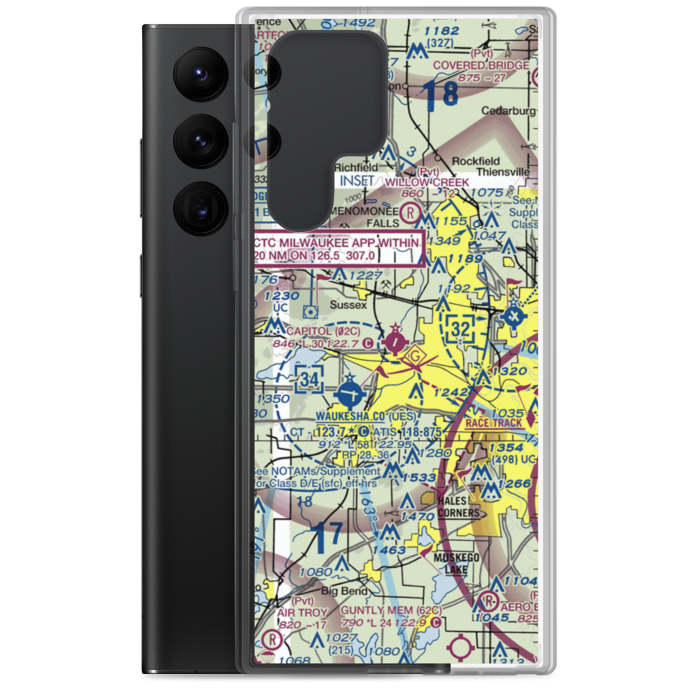 Capitol Airport (02C) VFR Sectional Samsung Case Samsung Galaxy S22 Ultra model shown