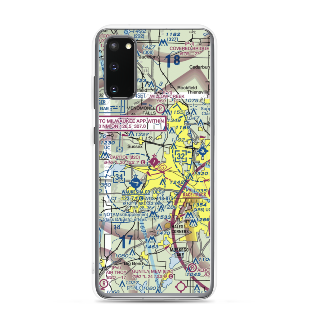 Capitol Airport (02C) VFR Sectional Samsung Case Samsung Galaxy S20 model shown