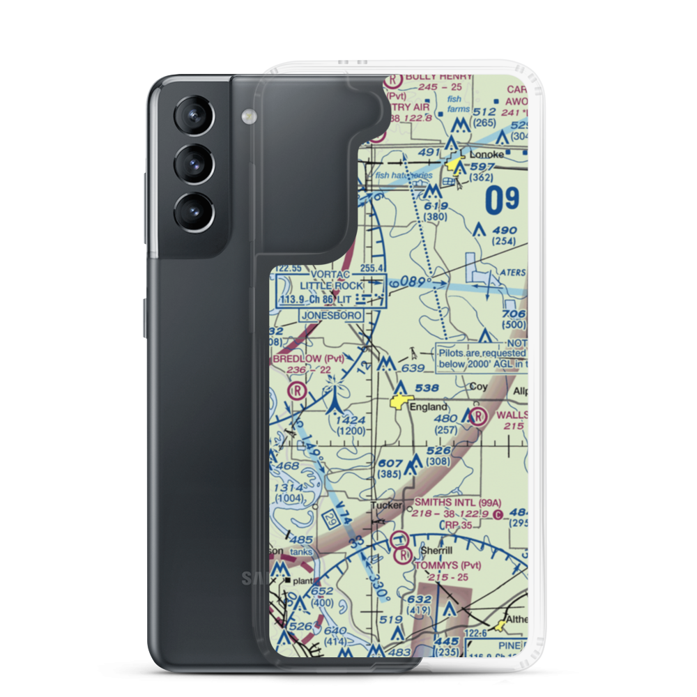 Capps Airport (US-0065) VFR Sectional Samsung Case Samsung Galaxy S21 model shown