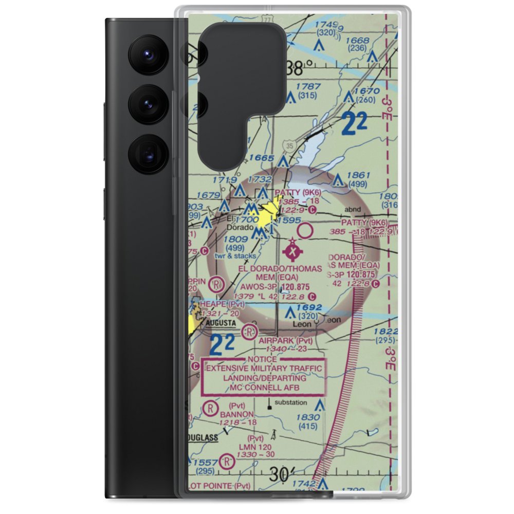 Captain Jack Thomas El Dorado Airport (EQA) VFR Sectional Samsung Case Samsung Galaxy S22 Ultra model shown