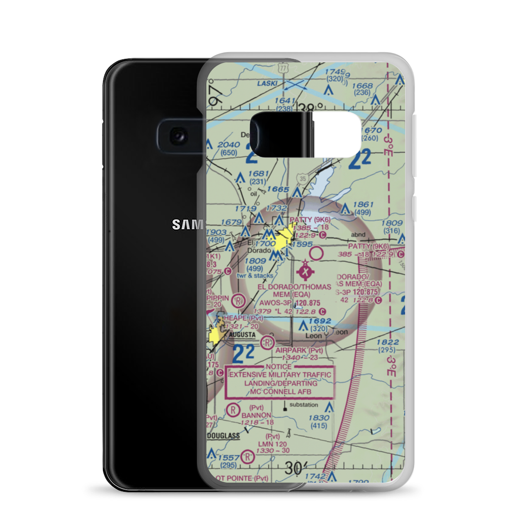 Captain Jack Thomas El Dorado Airport (EQA) VFR Sectional Samsung Case Samsung Galaxy S10e model shown