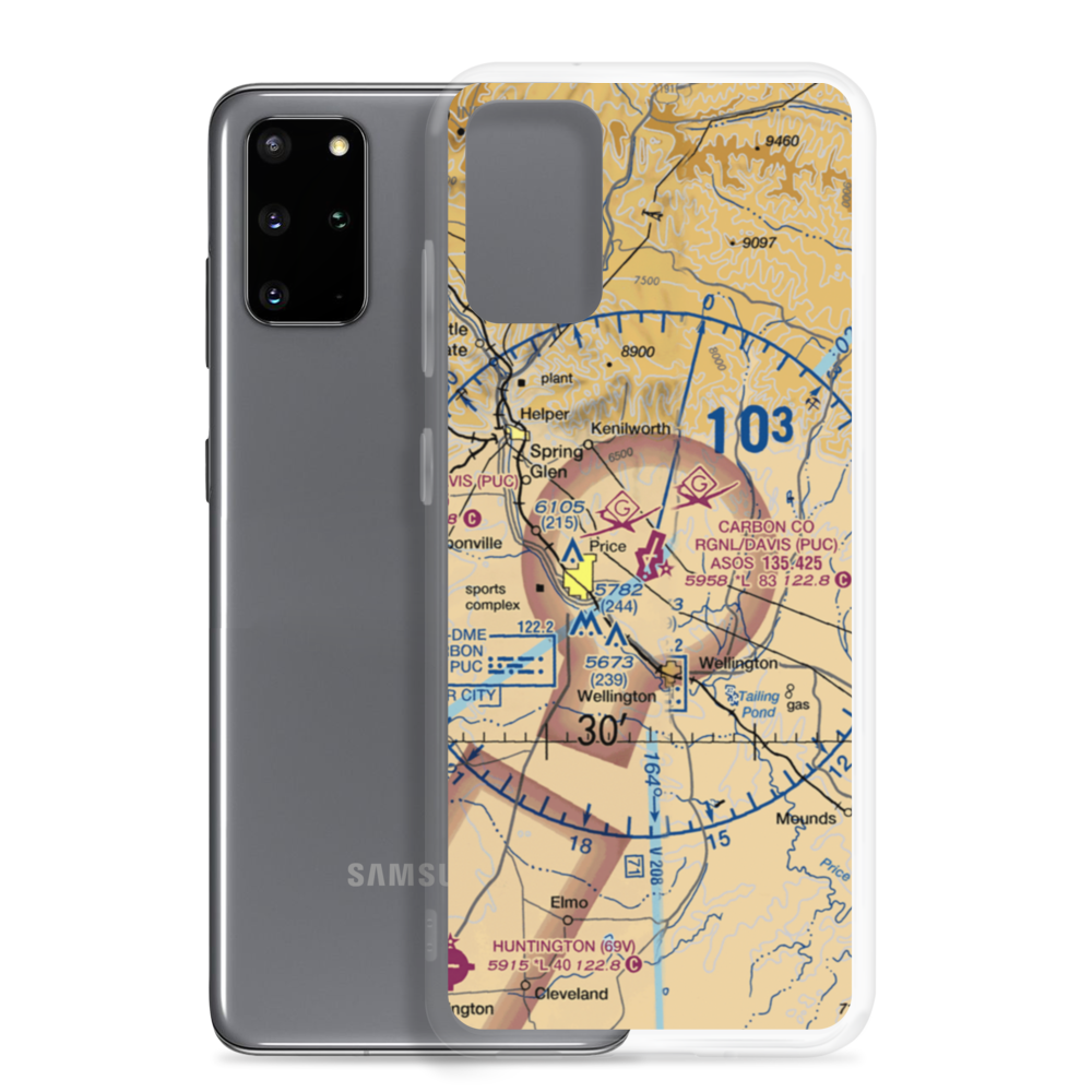 Carbon County Regional/Buck Davis Field (PUC) VFR Sectional Samsung Case Samsung Galaxy S20 Plus model shown