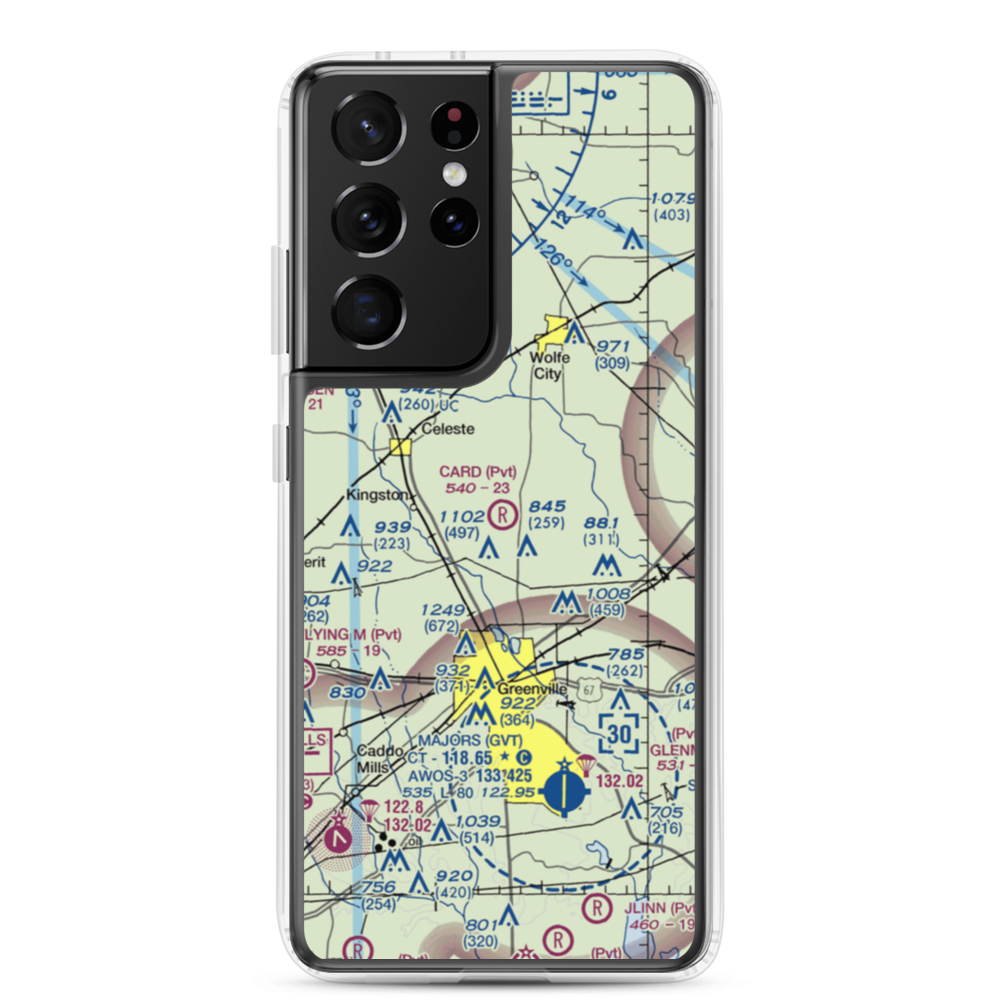 Card Aerodrome (0TX9) VFR Sectional Samsung Case Samsung Galaxy S21 Ultra model shown